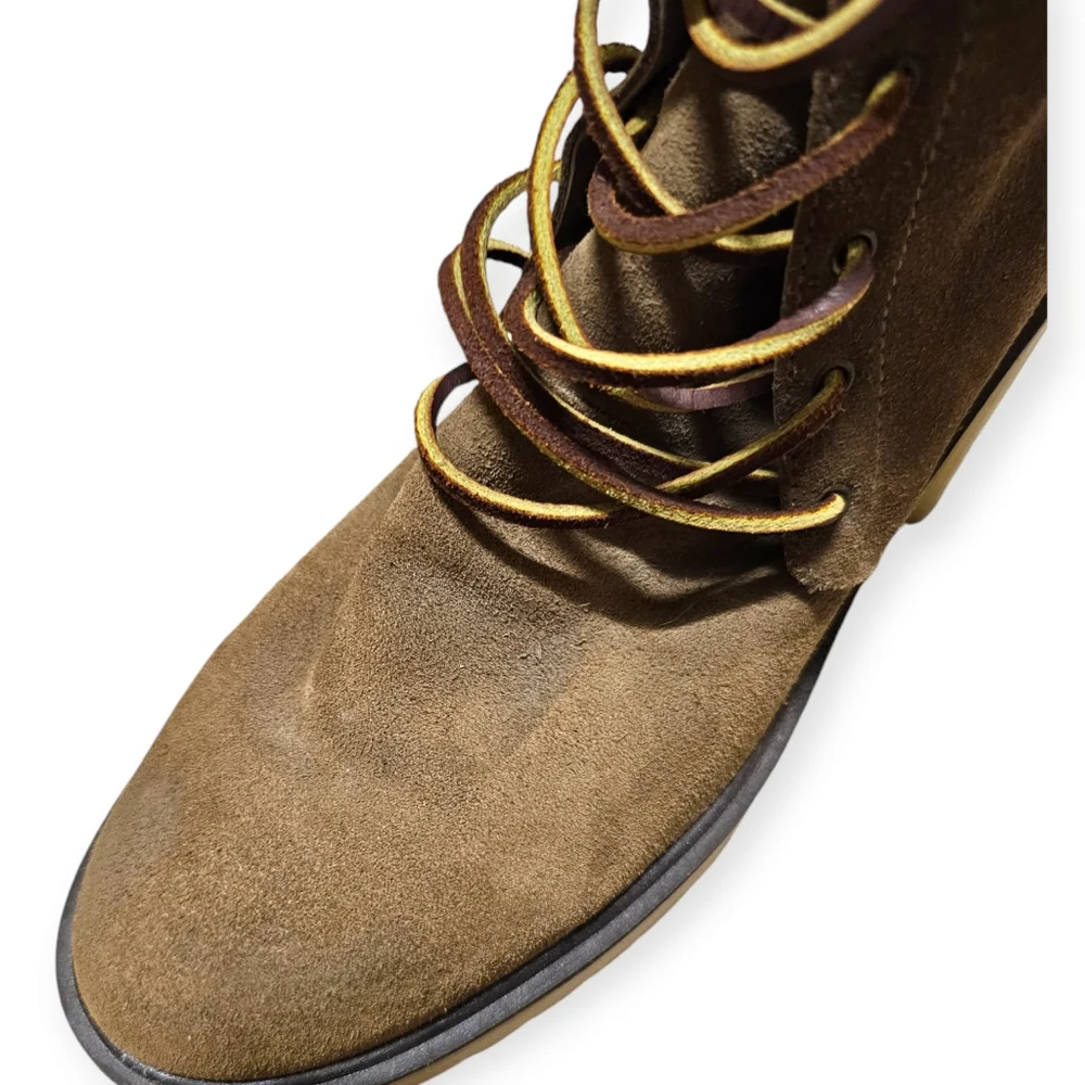 FREE PEOPLE Lace Up DYLAN Suede/Leather Chunky Heel Boot